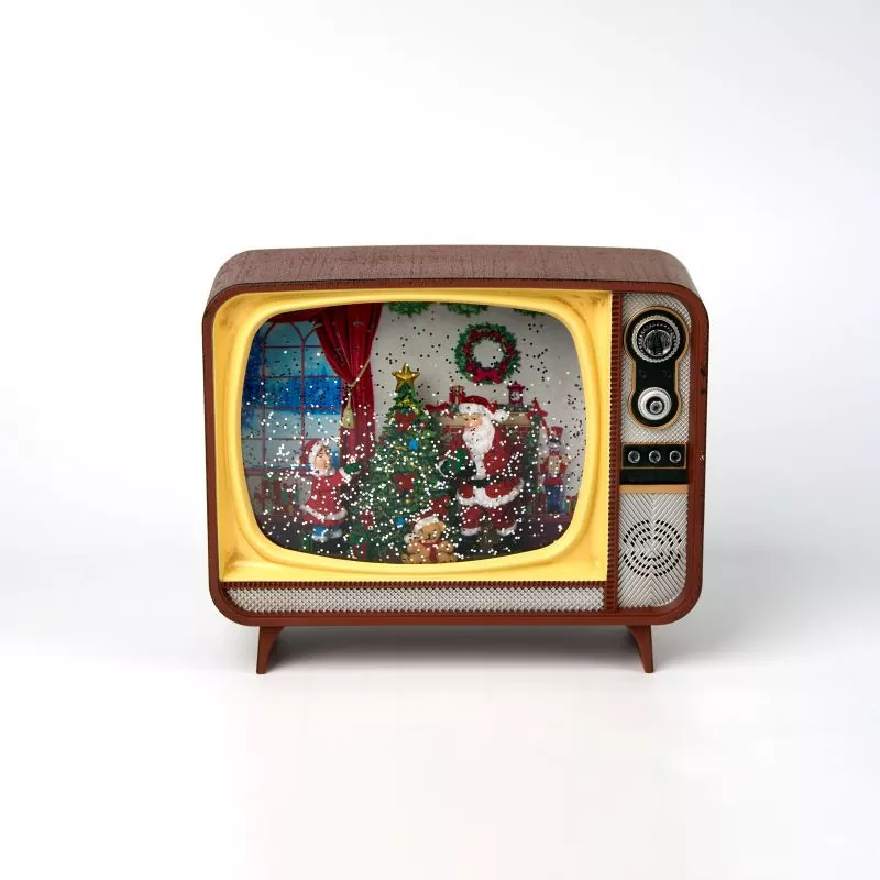 Ρετρό TV Santa Claus Snow Globe